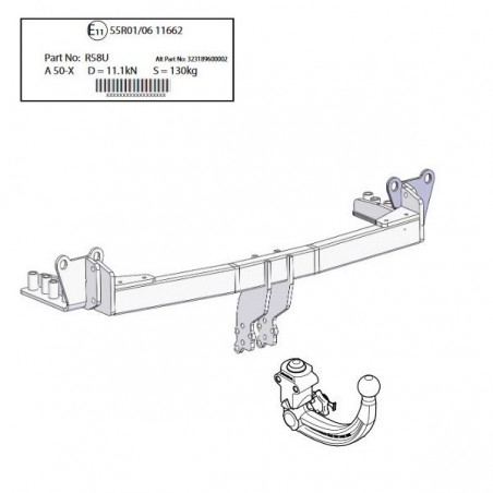 Westfalia Attelage De Remorque A40v Pour Range Rover Evoque L551