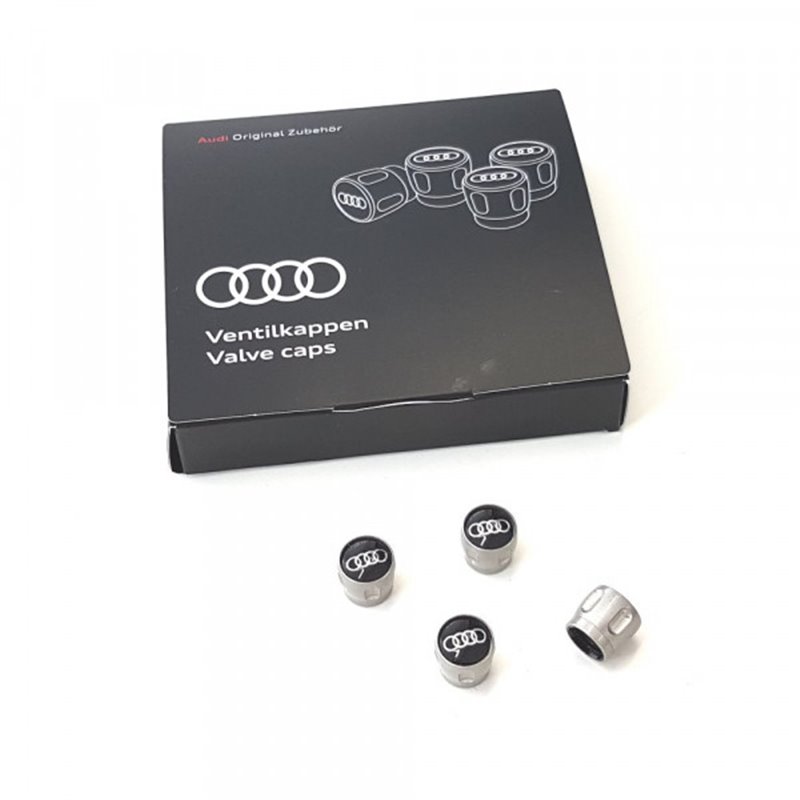 Bouchons de valve Audi + porte-clés dans une boîte cadeau pour les  passionnés d' Audi .