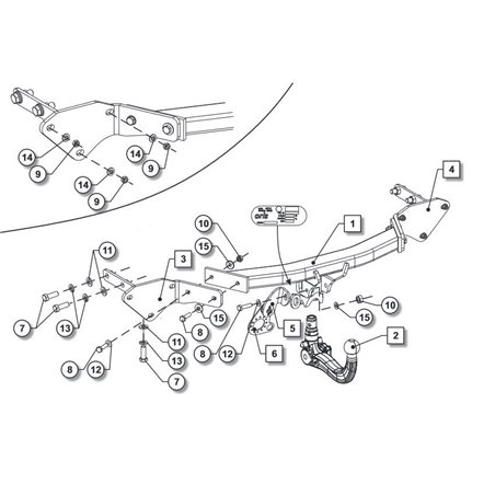 ORIS Attelage de remorque détachable pour JEEP RENEGADE