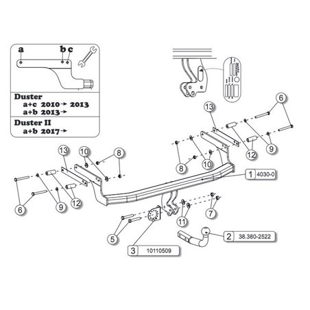 ORIS Attelage de remorque pour DACIA DUSTER 1