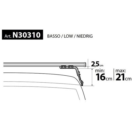 NORDRIVE KARGO Barres de toit 3-Barres pour FORD TRANSIT GEN. 5