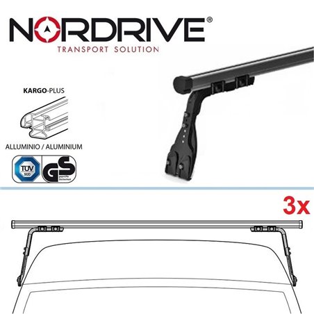 NORDRIVE KARGO Barres de toit 3-Barres pour FORD TRANSIT GEN. 6