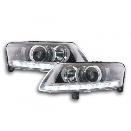 Phares Daylight Xenon avec feux de jour Audi A6 (4F) 04-08 chrome