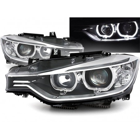 Projecteurs avec Angel Eyes LED pour BMW 3 SERIES F30 / F31