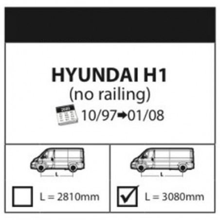 NORDRIVE KARGO Barres de Toit 3-Barres pour HYUNDAI H-1 (1. GEN.)