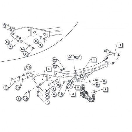 ORIS Attelage de remorque FIX4BIKE détachable pour JEEP RENEGADE