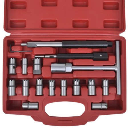 vidaXL Ensemble de couteau de siège d'injecteur diesel 17 pcs