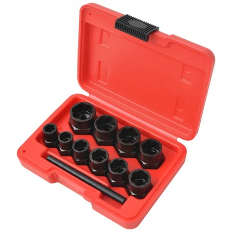 vidaXL Kit d'extracteur de boulons/d'écrous endommagés Acier 11 pcs