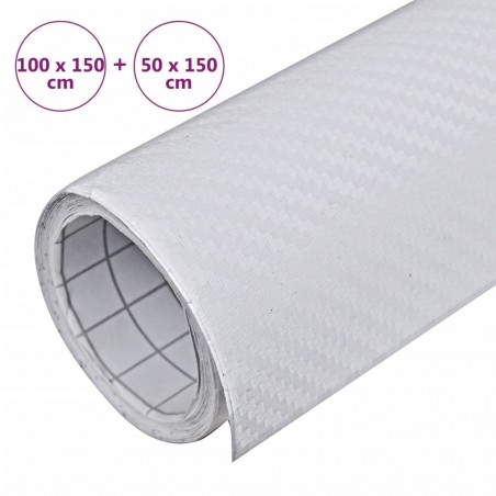 vidaXL Films 3D de voiture 2 pcs Blanc 100x150 cm+50x150 cm