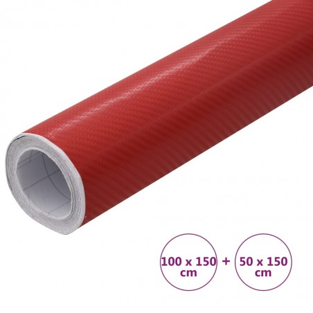 vidaXL Films 4D de voiture 2 pcs Rouge 100x150 cm+50x150 cm