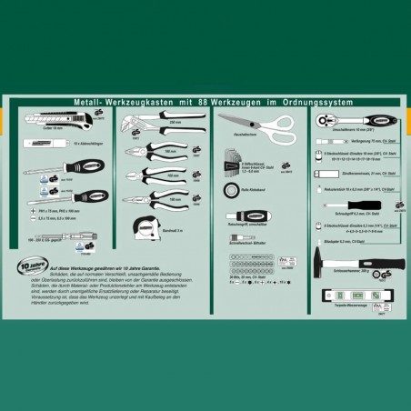 Brüder Mannesmann Boîte à outils en métal 88 pcs