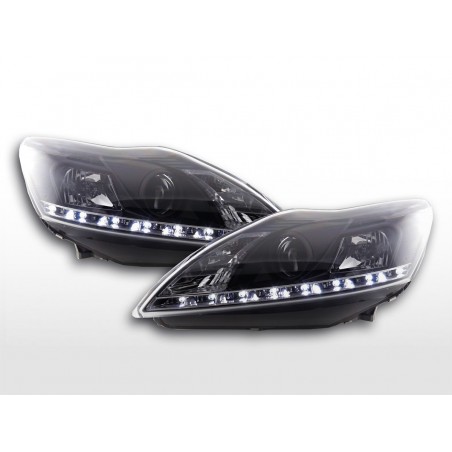 Phare Daylight à LED DRL look Ford Focus 3/5 portes. 08- noir