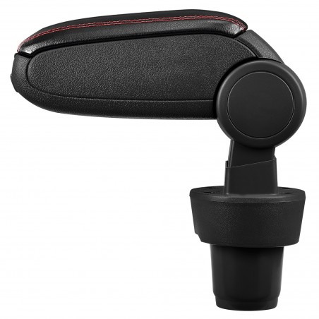 HTD034 + LC502 Accoudoir central Seat Mii avec compartiment de rangement imitation Leather Black avec couture rouge 