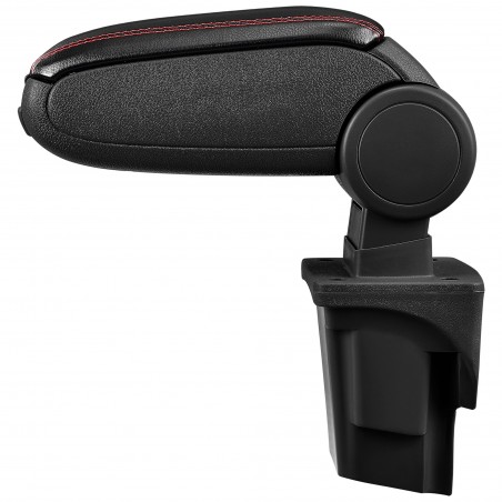 HTD032 + LC502 Accoudoir central Seat Leon 1P avec compartiment de rangement imitation Leather Black avec couture rouge 