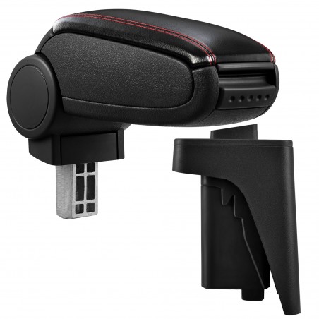 HTD002 + LC502 Accoudoir central Audi A3 8P avec compartiment de rangement imitation Leather Black avec couture rouge 