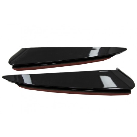 Rear Bumper Flaps Side Fins Flics suitable for Mercedes C Class W205 (2014-2020) Piano Black