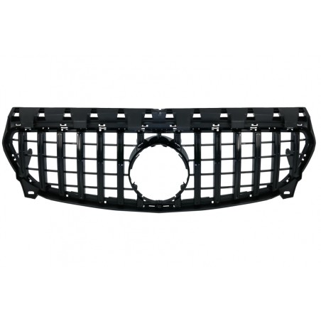 Front Central Grille suitable for Mercedes CLA C117 X117 W117 Facelift (2016-2018) CLA45 GT-R Panamericana Design Full Black