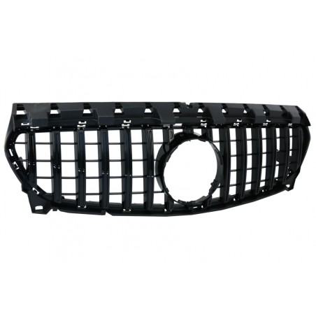 Front Central Grille suitable for Mercedes CLA C117 X117 W117 Facelift (2016-2018) CLA45 GT-R Panamericana Design Full Black