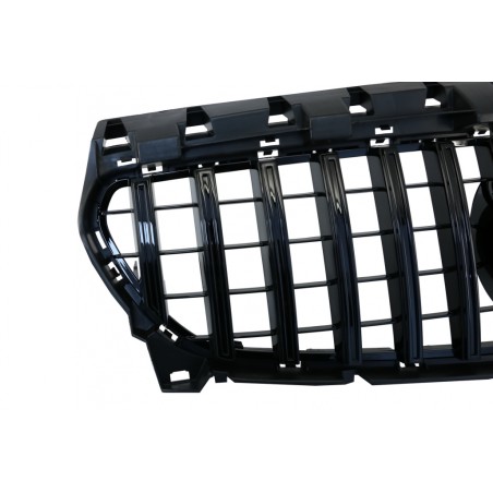 Front Central Grille suitable for Mercedes CLA C117 X117 W117 Facelift (2016-2018) CLA45 GT-R Panamericana Design Full Black