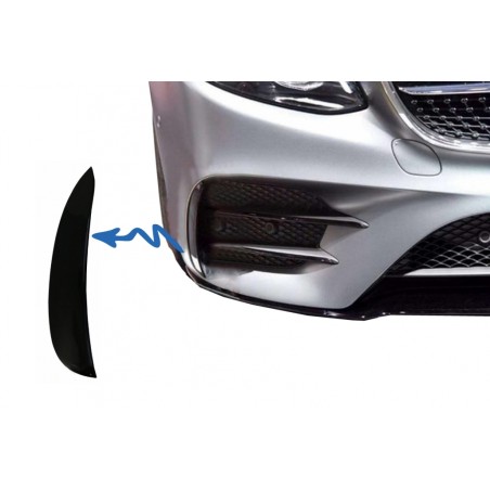 Front Bumper Flaps Side Fins Flics suitable for Mercedes E-Class W213 S213 C238 A238 E43 E53 Design Black Edition