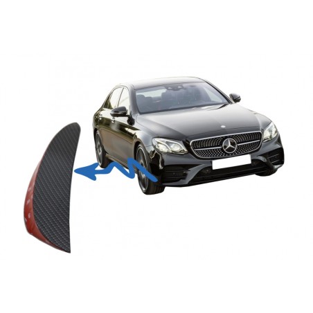 Front Bumper Flaps Side Fins Flics suitable for Mercedes W213 S213 C238 A238 E43 E53 Design Carbon Film Coating