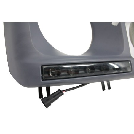 Headlights Covers with LED DRL Daytime Running Lights suitable for Mercedes G-Class W463 (1989-2012) G65 Design Black