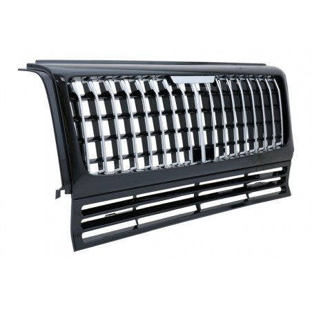 Front Grille suitable for Mercedes G-Class W463 (1990-2014) GT-R Panamericana Vertical Exclusive Design Chrome