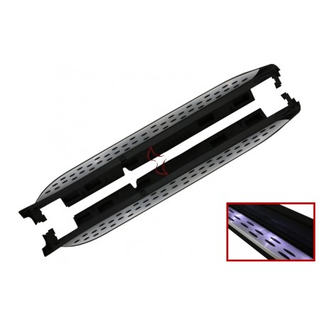 Running Boards suitable for Mercedes GL-Class X166 (2012-2015) GLS-Class Facelift (2016-2018) Side Steps with LED Courtesy Light