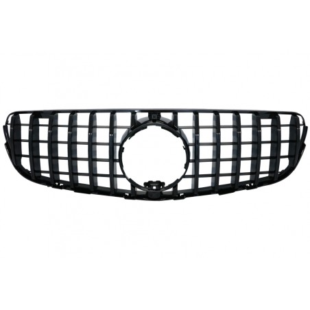 Front Central Grille suitable for Mercedes GLC X253 C253 (2015-2018) GT R Panamericana Design All Black