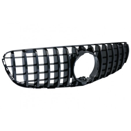 Front Central Grille suitable for Mercedes GLC X253 C253 (2015-2018) GT R Panamericana Design All Black