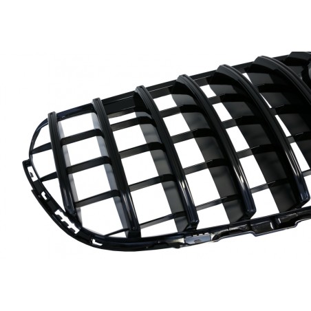 Front Central Grille suitable for Mercedes GLC X253 C253 (2015-2018) GT R Panamericana Design All Black