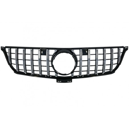 Front Grille suitable for Mercedes ML-Class W166 (2012-2014) GT-R Panamericana Design Black Chrome