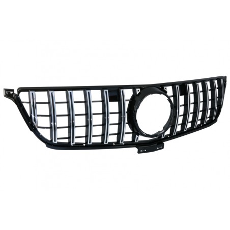 Front Grille suitable for Mercedes ML-Class W166 (2012-2014) GT-R Panamericana Design Black Chrome