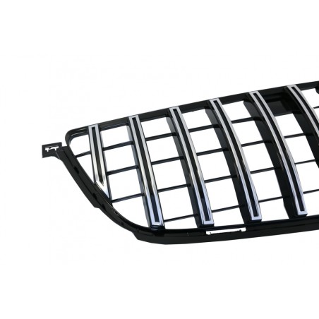 Front Grille suitable for Mercedes ML-Class W166 (2012-2014) GT-R Panamericana Design Black Chrome