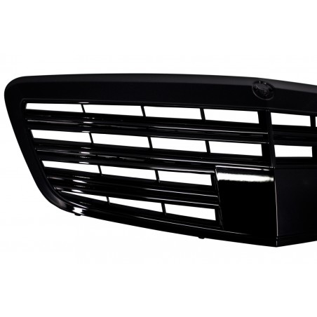 Front Grille suitable for Mercedes S-Class W221 Facelift (2010-2013) S63 S65 Design Piano Black