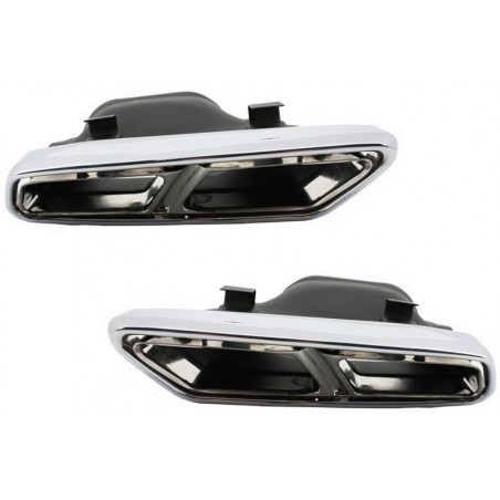 Exhaust Muffler Tips suitable for Mercedes S-Class W222 E-Class W212 S212 Facelift CLS W218 SL-Class R231 E65 S65 SL65 Design