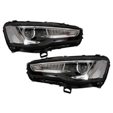 Headlights LED DRL suitable for MITSUBISHI Lancer (2007-2017) Dual Projector Dynamic Sequential Signal