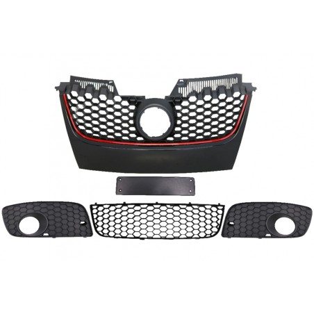 Parts Grilles suitable for Front Bumper GTI Design VW Golf 5 V MK5 (2003-2007)