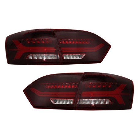 Taillights LED suitable for VW Jetta Mk6 VI (2012-2014) Dynamic Flowing Turn Signals Red Smoke