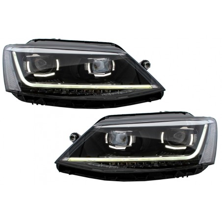 Headlights LED DRL suitable for VW Jetta Mk6 VI (2011-2017) Dynamic Turn Light Xenon Matrix Design