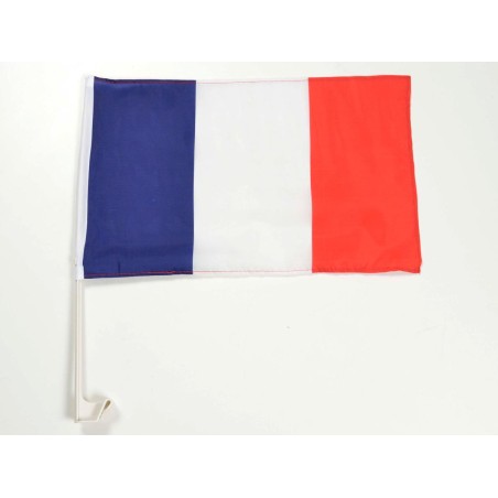 Drapeau de voiture Drapeau de voiture Drapeau de la France avec support pour vitre latérale 30x45cm