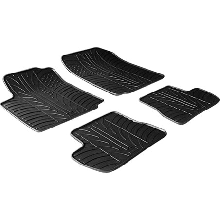 Set tapis de caoutchouc sur mesure pour Citroen C2 2003- (T profil 4-pièces)