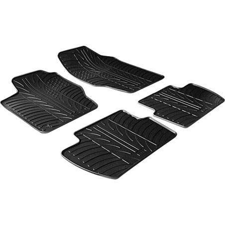 Set tapis de caoutchouc sur mesure pour Citroen C4 2005-2010 (T profil 4-pièces)