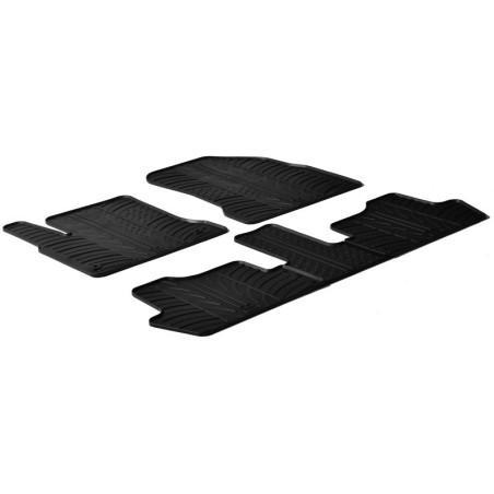 Set tapis de caoutchouc sur mesure pour Citroen C4 Picasso 2006-2013 (T profil 5-pièces + clips de montage)