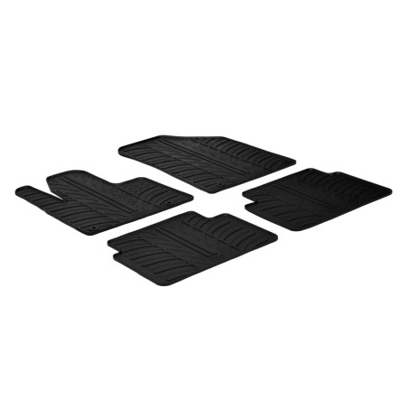 Set tapis de caoutchouc sur mesure pour Citroen C5 2008- (T profil 4-pièces + clips de montage)