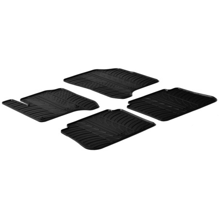 Set tapis de caoutchouc sur mesure pour Citroen C3 Picasso 2009- (T profil 4-pièces + clips de montage)