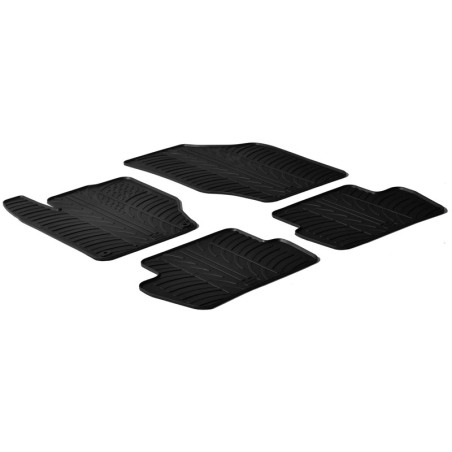 Set tapis de caoutchouc sur mesure pour Citroen C4 5-portes 2010-2018 (T profil 4-pièces + clips de montage)