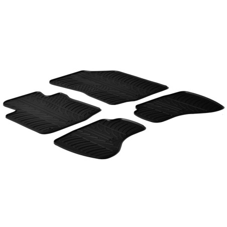 Set tapis de caoutchouc sur mesure pour Citroen C1 / Peugeot 107 / Toyota Aygo 2010- (T profil 4-pièces + clips de montage)