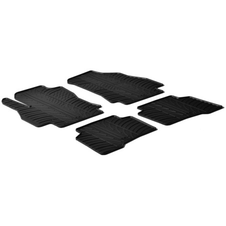 Set tapis de caoutchouc sur mesure pour Citroen Nemo / Peugeot Bipper / Fiat Fiorino & Qubo 2008- (T profil 4-pièces)