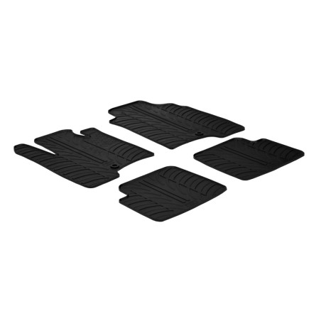 Set tapis de caoutchouc sur mesure pour Fiat Panda 2012-2014 (T profil 4-pièces + clips de montage)